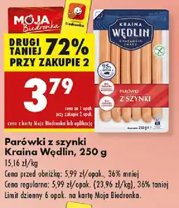 Biedronka Parówki z szynki Kraina Wędlin oferta