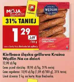 Biedronka Kiełbasa śląska grillowa Kraina Wędlin Na co dzień oferta
