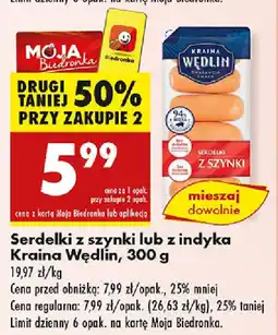 Biedronka Serdelki z szynki lub z indyka Kraina Wędlin oferta