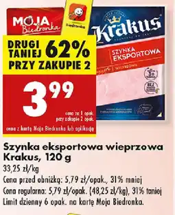 Biedronka Szynka eksportowa wieprzowa Krakus oferta