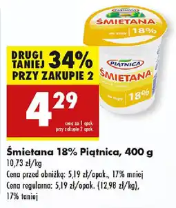 Biedronka Śmietana 18% Piątnica oferta