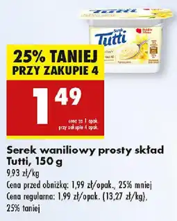 Biedronka Serek waniliowy prosty skład Tutti oferta