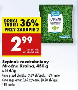 Biedronka Szpinak rozdrobniony Mroźna Kraina oferta