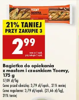 Biedronka Bagietka do opiekania z masłem i czosnkiem Yeemy oferta