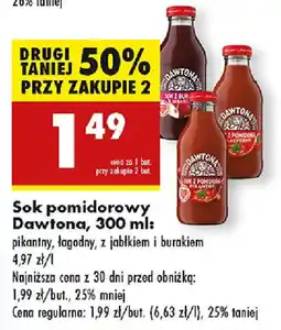 Biedronka Sok pomidorowy Dawtona oferta