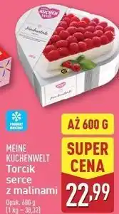 ALDI Torcik śmietankowy serce z malinami Meine Kuchenwelt oferta