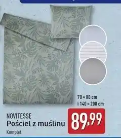 ALDI Komplet pościeli muślinowej 140 x 200 cm + 70 80 Novitesse oferta