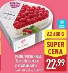ALDI Torcik śmietankowy serce z malinami Meine Kuchenwelt oferta