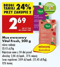 Biedronka Mus owocowy Vital Freshg oferta