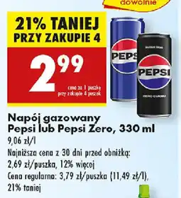 Biedronka Napój gazowany Pepsi lub Pepsi Zero oferta