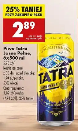 Biedronka Piwo Tatra Jasne Pełne oferta