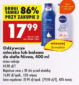 Biedronka Odżywcze mleczko lub balsam do ciała Nivea oferta