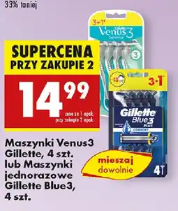 Biedronka Maszynki Venus3 Gillette lub Maszynki jednorazowe Gillette Blue3 oferta