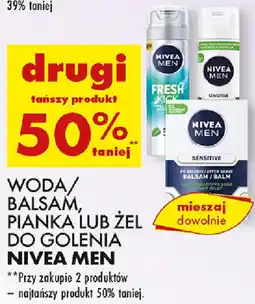 Biedronka Woda/ balsam, pianka lub żel do golenia Nivea Men oferta