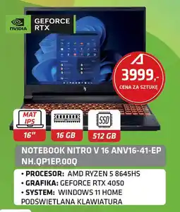 Alsen Notebook Nitro V 16 ANV16-41-EP NH.QP1EP.00Q oferta