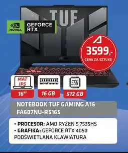 Alsen Notebook TUF Gaming A16 FA607NU-R5165 oferta