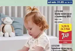 ALDI Body niemowlęce z bawełny bio 62/68-98/104 Lily & Dan oferta