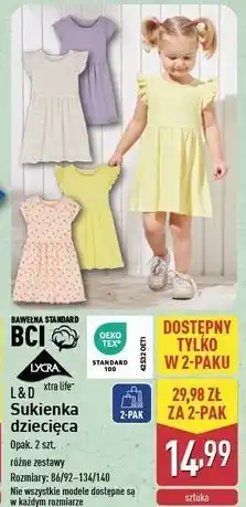 ALDI Sukienka dziecięca 86/92-134/140 L&D oferta