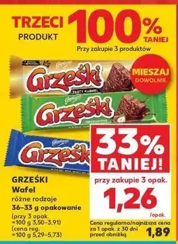 Kaufland Wafelek orzechowy w czekoladzie mlecznej Grześki oferta