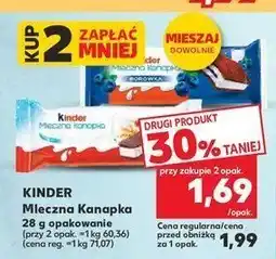 Kaufland Baton Kinder mleczna kanapka oferta