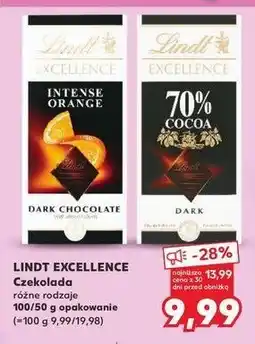 Kaufland Czekolada 70% cacao Lindt excellence oferta