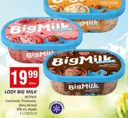 Chorten Lody Big Milk Intense czekolada, truskawka, słony karmel 900 ml Algida oferta