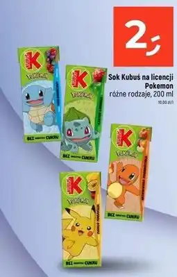 Dealz Napój pokemon brzoskwinia mandarynka Kubuś oferta