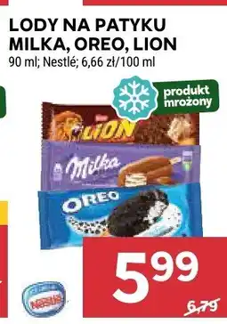 Stokrotka Lody na patyku Milka, Oreo, Lion 90ml Nestlé oferta