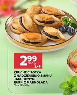 Stokrotka Kruche ciastka z nadzieniem o smaku jagodowym, rurki z marmoladą 100g Olsza oferta