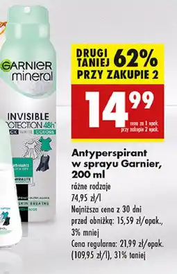 Biedronka Dezodorant black-white colors Garnier Mineral Invisible oferta