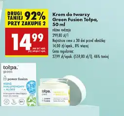 Biedronka Krem do twarzy kwas hialuronowy + aloes Tołpa Green Power Fusion oferta