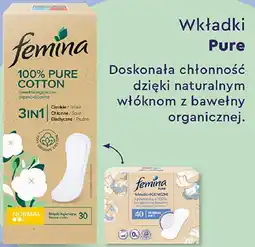 Biedronka Wkładki normal Femina Pure oferta