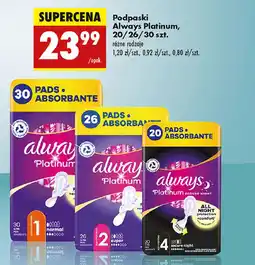 Biedronka Podpaski night Always Platinum oferta