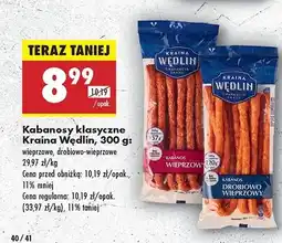 Biedronka Kabanosy klasyczne drobiowe-wieprzowe Kraina wędlin oferta