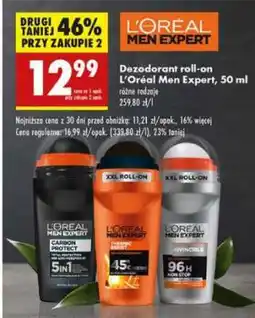 Biedronka Dezodorant roll-on L’Oréal Men Expert, 50 ml oferta