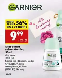 Biedronka Dezodorant roll-on Garnier, 50 ml oferta
