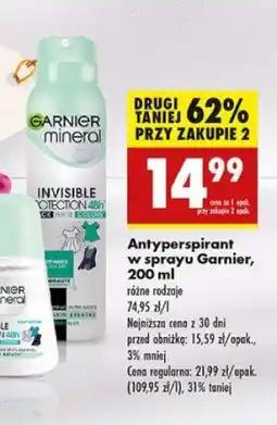 Biedronka Antyperspirant w sprayu Garnier, 200 ml oferta