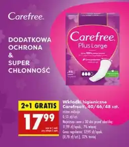 Biedronka Wkładki higieniczne Carefree , 40/46/48 szt oferta