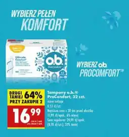 Biedronka Tampony o.b. ProComfort, 32 szt oferta