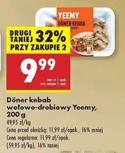 Biedronka Döner kebab wołowo-drobiowy Yeemy, 200 g oferta