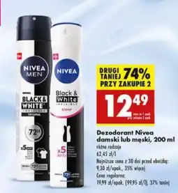 Biedronka Dezodorant Nivea damski lub męski, 200 ml oferta
