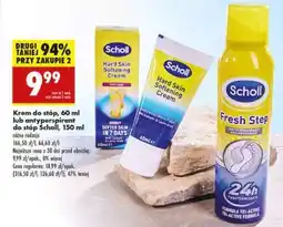 Biedronka Krem do stóp, 60 ml lub antyperspirant do stóp Scholl, 150 ml oferta