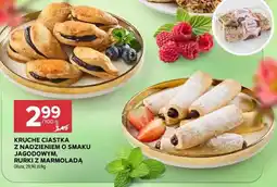 Stokrotka Market Kruche ciastka z nadzieniem o smaku jagodowym, rurki z marmoladą oferta