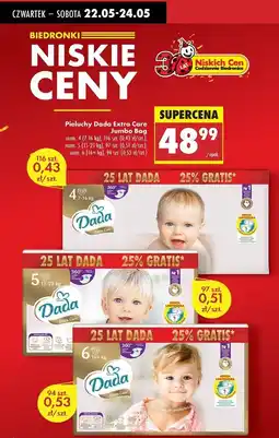 Biedronka Pieluchy 6 Dada Extra Care oferta