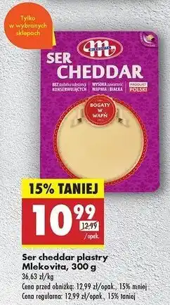 Biedronka Ser cheddar plastry Mlekovita oferta