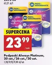 Biedronka Podpaski super Always Platinum oferta