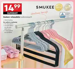 Biedronka Wieszaki welurowe Smukee oferta