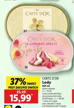 Lidl Lody waniliowe Algida carte d'or les desserts oferta