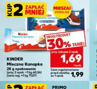 Kaufland Kinder Mleczna Kanapka oferta
