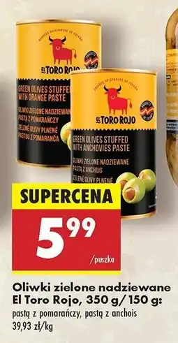 Biedronka Oliwki zielone za pastą z anchois El toro rojo oferta